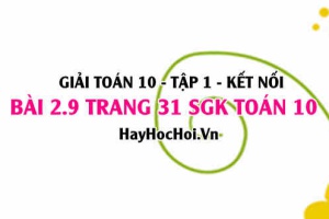 Giải bài 2.9 trang 31 Toán 10 Tập 1 SGK Kết nối tri thức